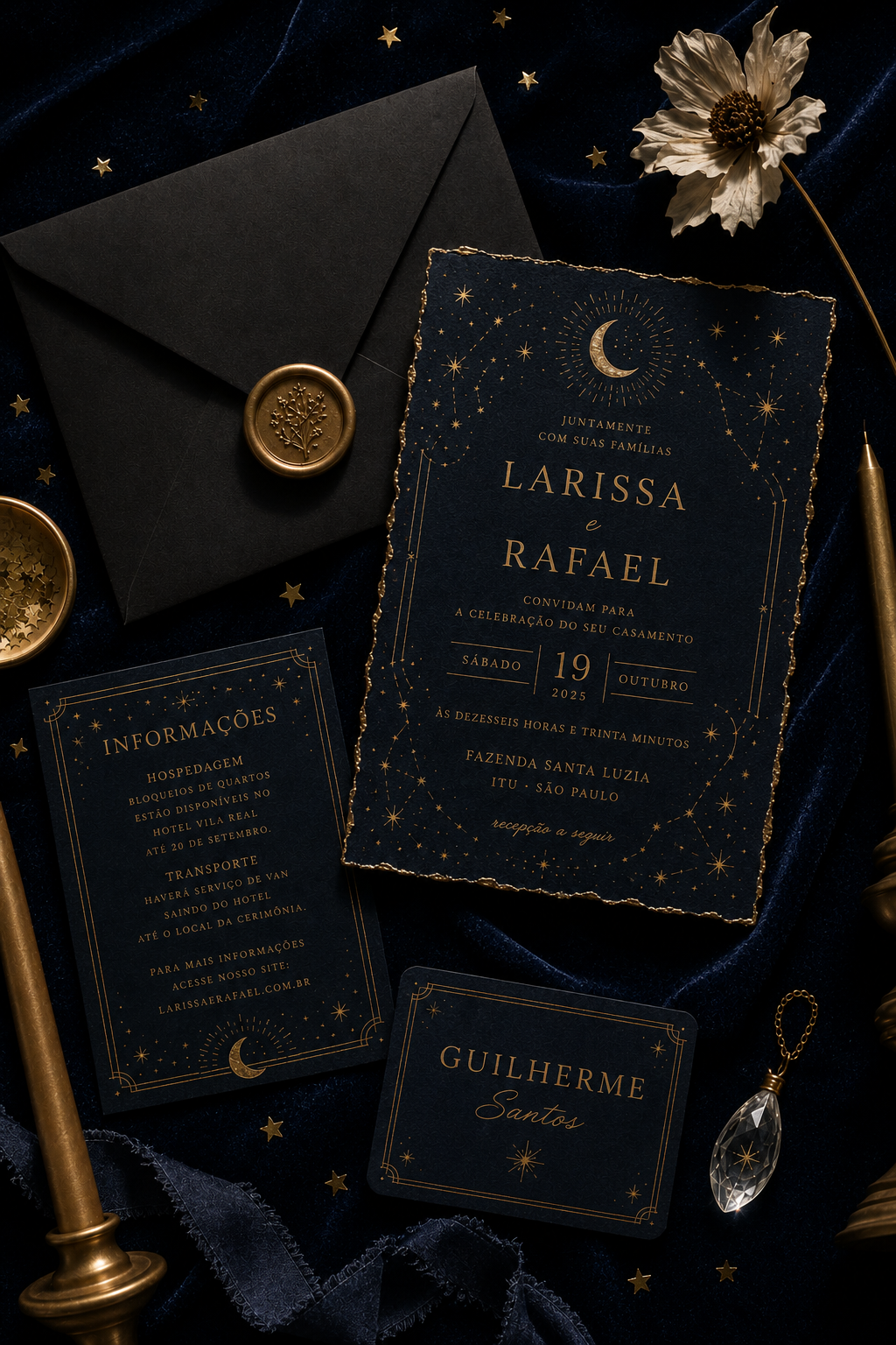 Tema dark celestial · Larissa & Rafael